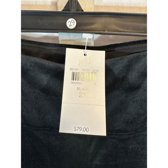 NEW J. Jill Crushed Velvet Black Velour Pull On Mid Rise Pants Plus 2X $79 B8 - Picture 3 of 7
